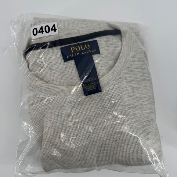 Polo Ralph Lauren Men's Classic Fit Thermal Long Sleeve Shirt L LG Light Gray - Picture 10 of 10